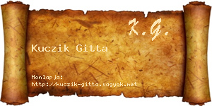 Kuczik Gitta névjegykártya